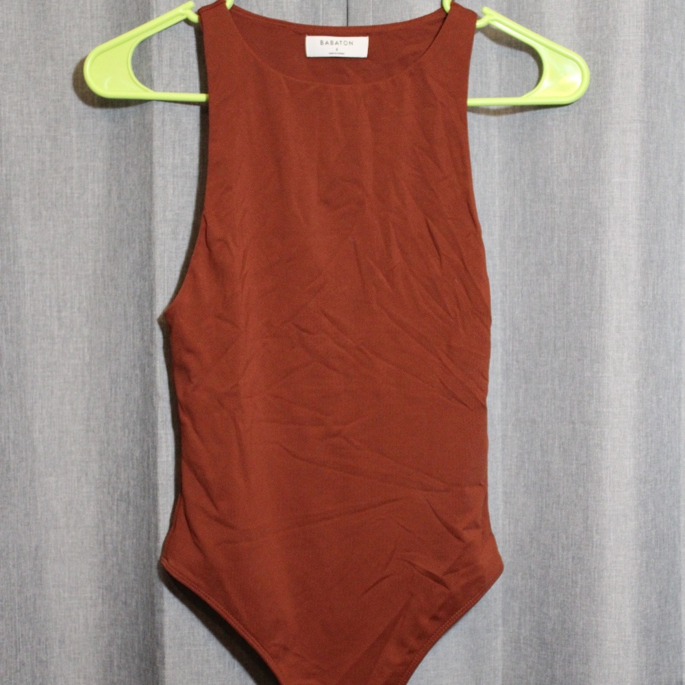 Babaton body suit, rust red, small, NWT